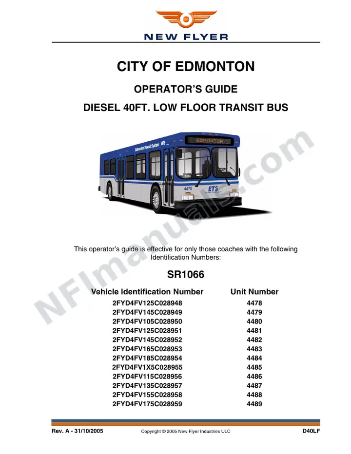 SR1066 Operator's Guide, City of Edmotnon first-page preview