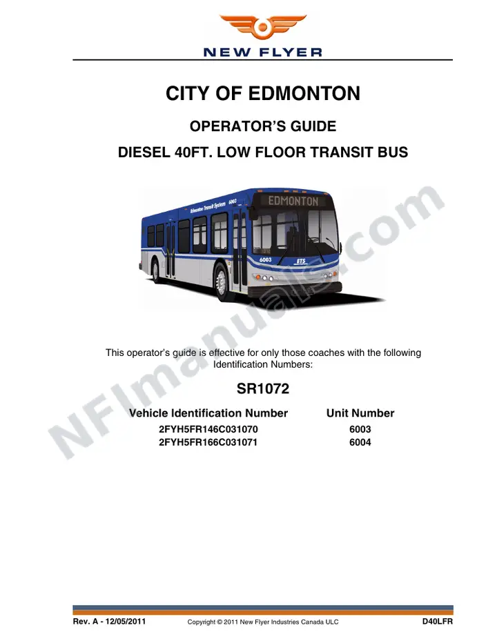 SR1072 Operator's Guide, City of Edmonton first-page preview