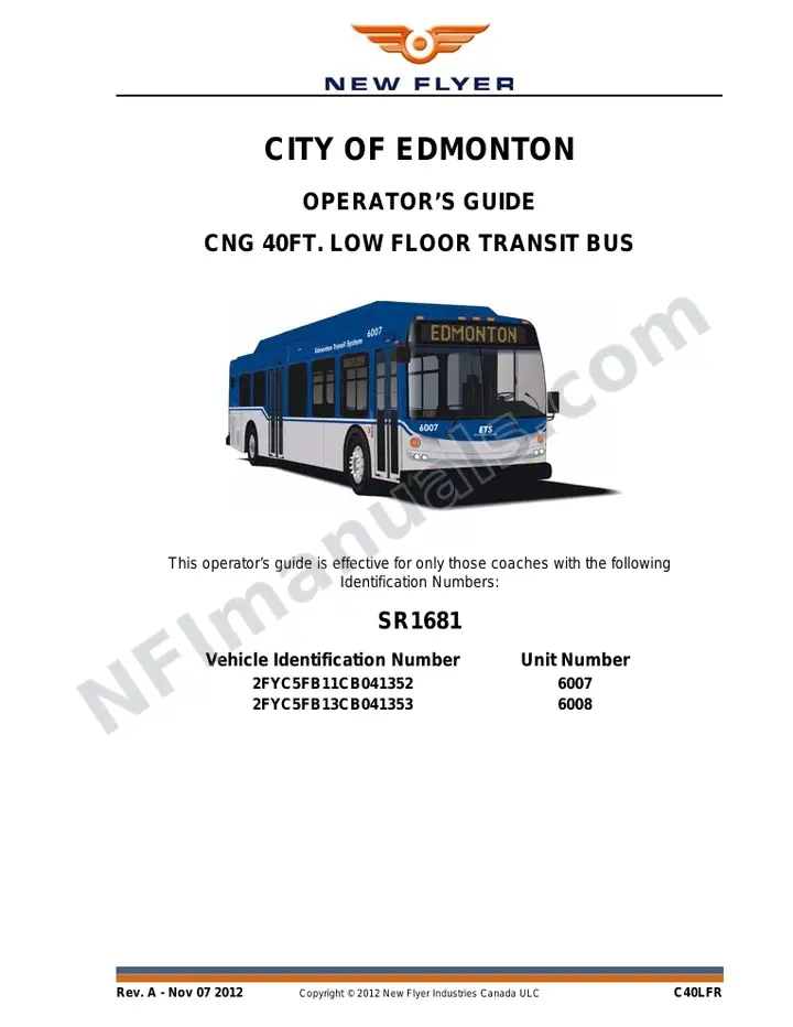 SR1681 Operator's Guide, City of Edmonton first-page preview