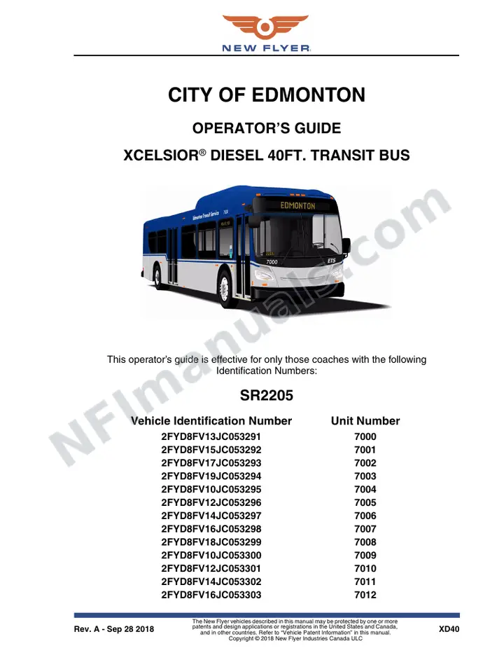 SR2205/2249 Operator's Guide, City of Edmonton first-page preview