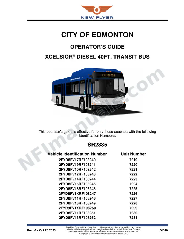 SR2835 Operator's Guide, City of Edmonton first-page preview