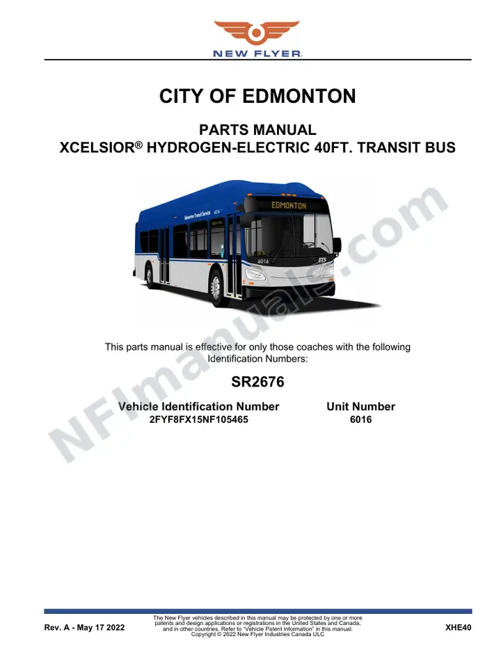 SR2676 Parts Manual, City of Edmonton first-page preview