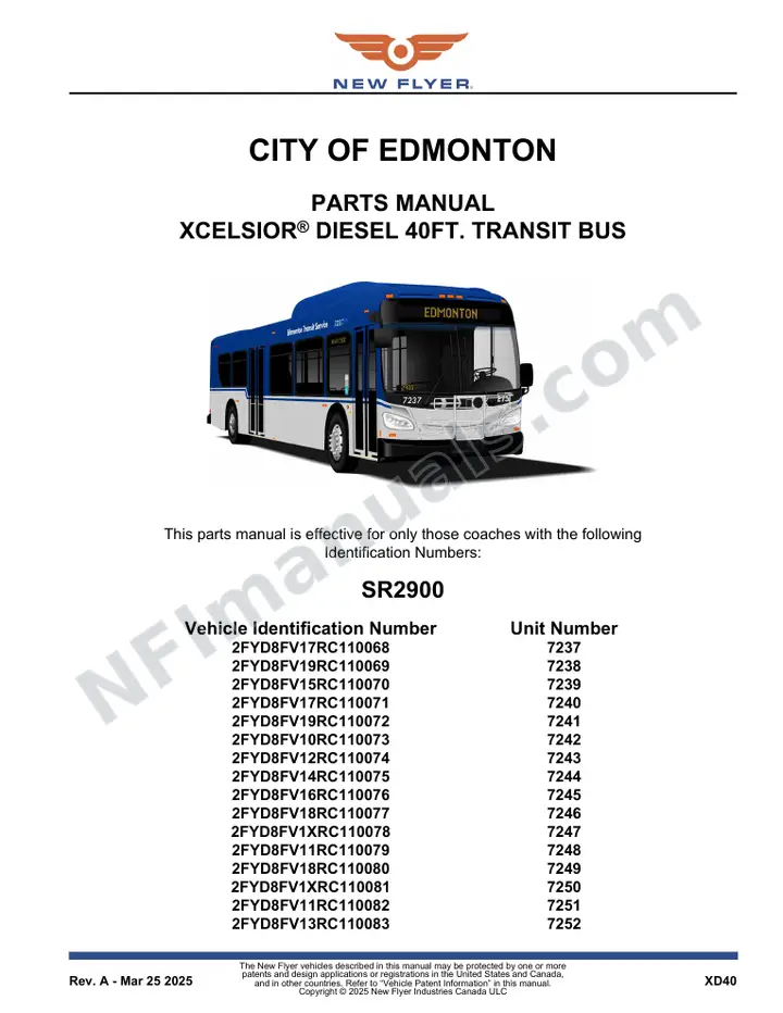 SR2900 Parts Manual, City of Edmonton first-page preview