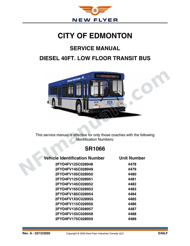 SR1066 Service Manual, City of Edmonton first-page preview
