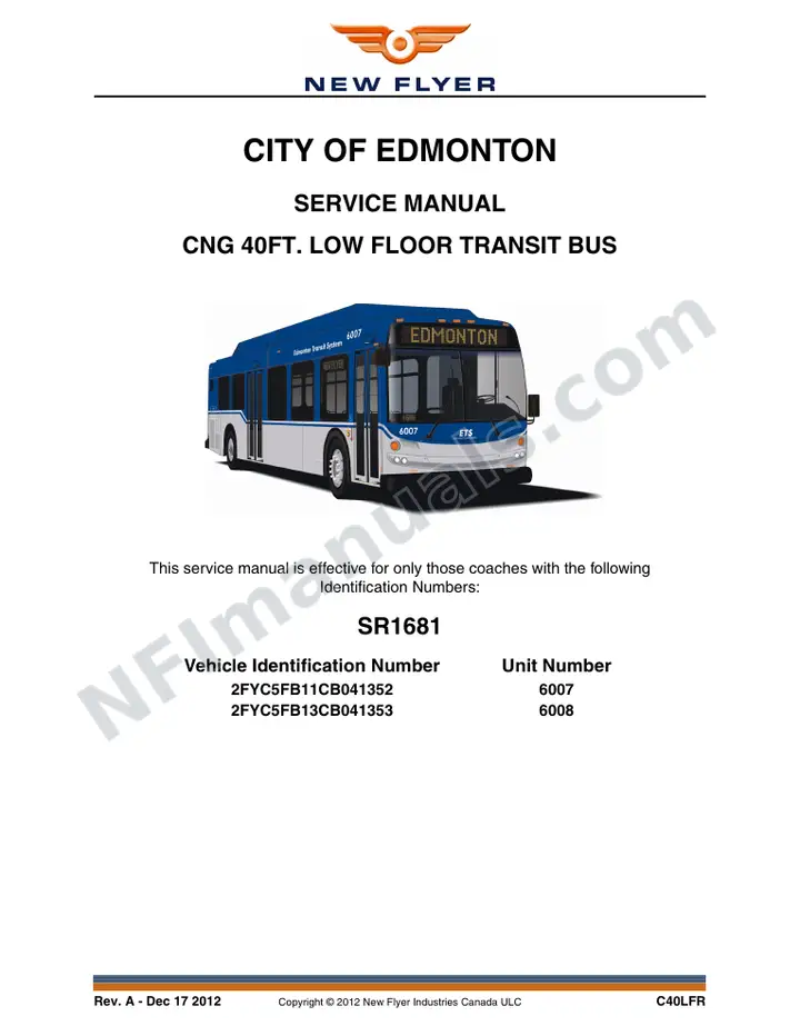 SR1681 Service Manual, City of Edmonton first-page preview