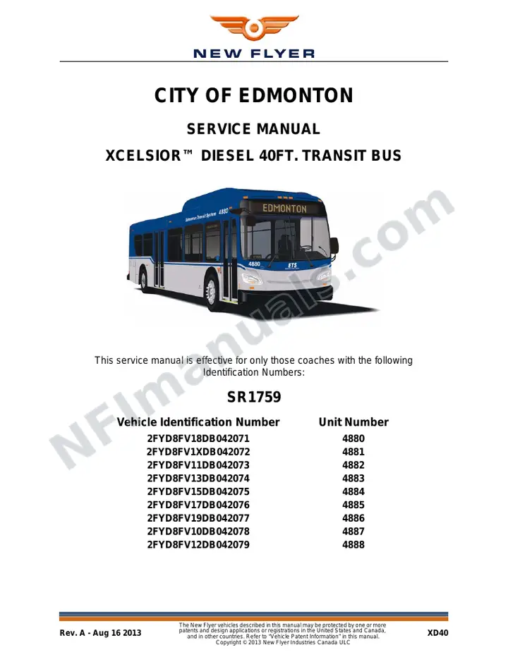 SR1759 Service Manual, City of Edmonton first-page preview
