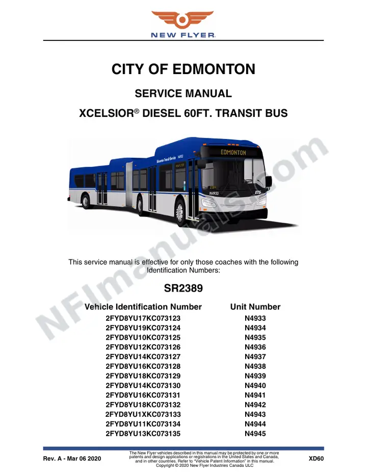 SR2389 Service Manual, City of Edmonton first-page preview