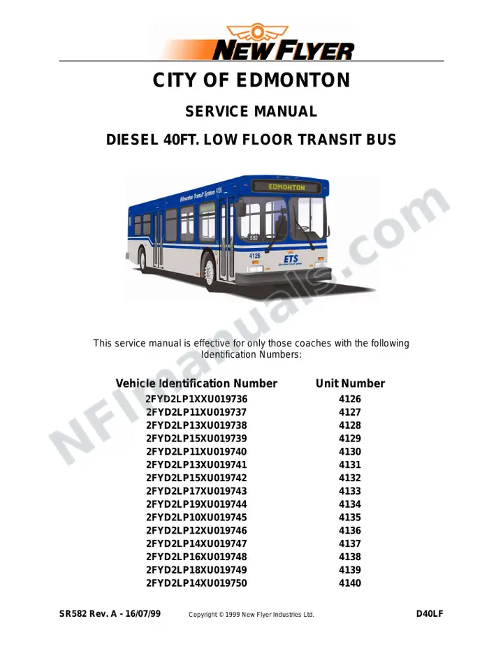 SR582 Service Manual, City of Edmonton first-page preview
