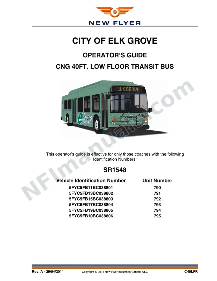 SR1548 Operator's Guide, City of Elk Grove first-page preview