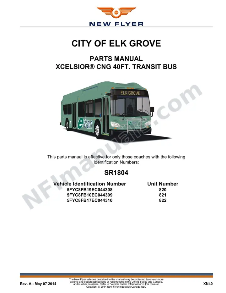 SR1804 Parts Manual, City of Elk Grove first-page preview