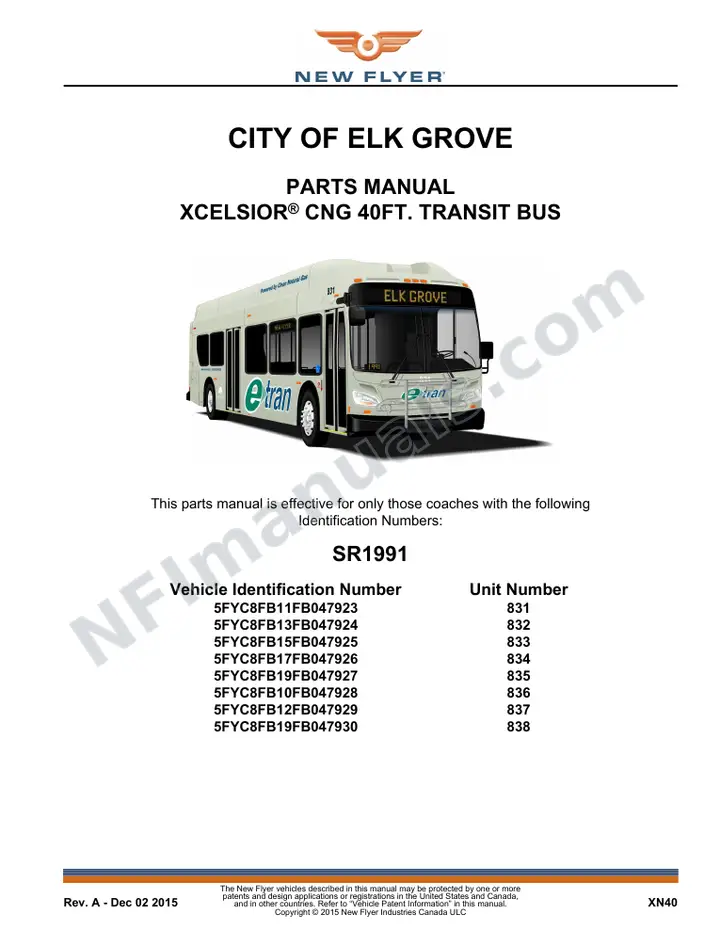 SR1991 Parts Manual, City of Elk Grove first-page preview
