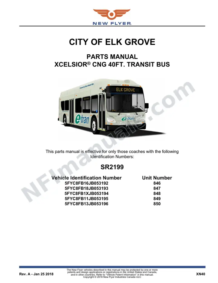 SR2199 Parts Manual, City of Elk Grove first-page preview