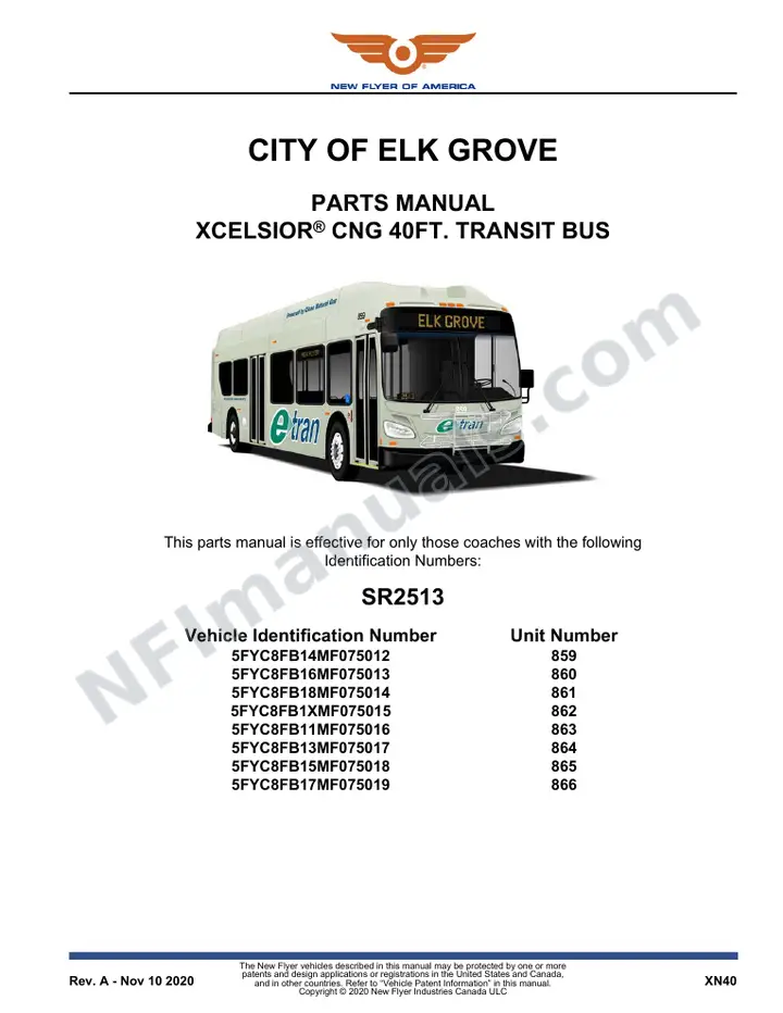 SR2513 Parts Manual, City of Elk Grove first-page preview