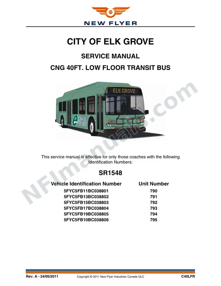 SR1548 Service Manual, City of Elk Grove first-page preview