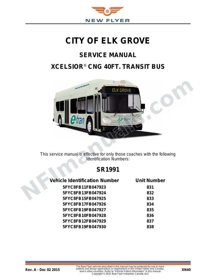 SR1991 Service Manual, City of Elk Grove first-page preview