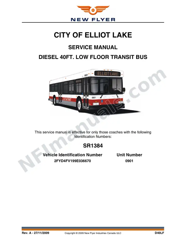SR1384 Service Manual, City of Elliot Lake first-page preview
