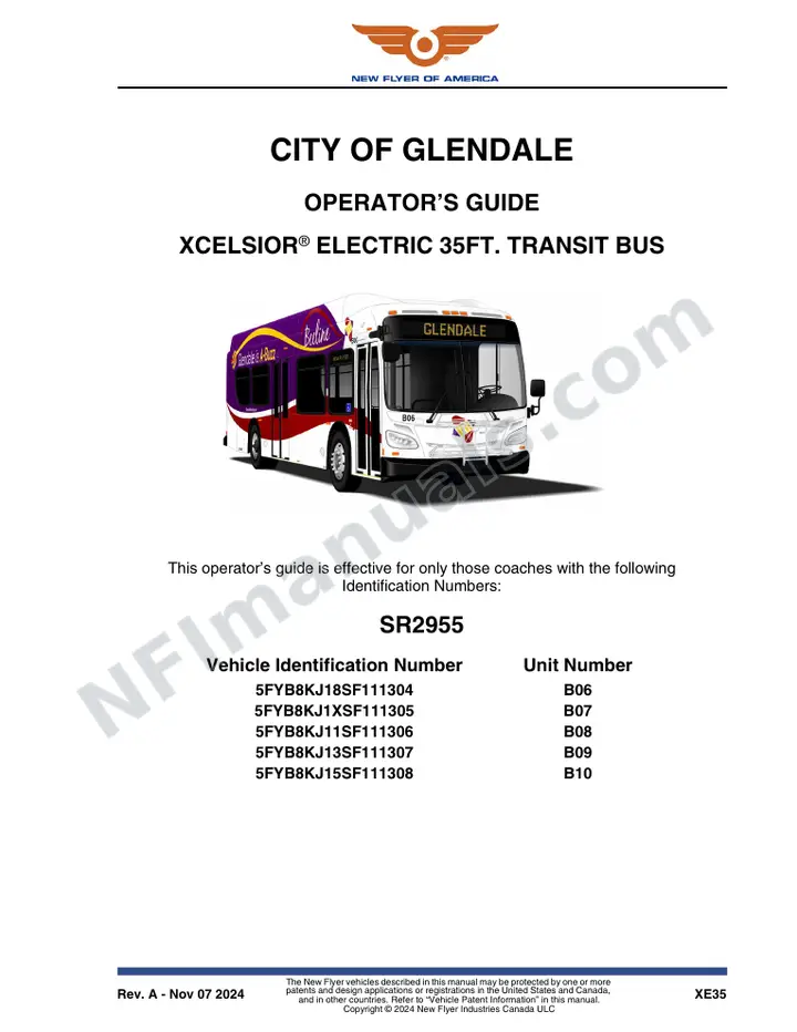 SR2955 Operator's Guide, City of Glendale first-page preview