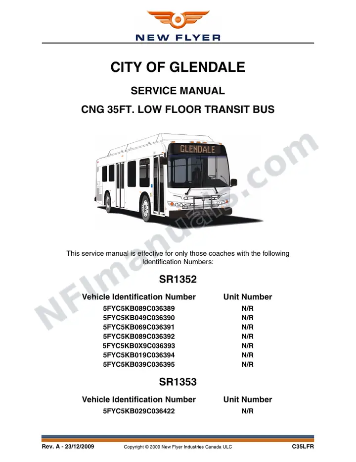 SR1352_SR1353 Service Manual, City of Glendale first-page preview