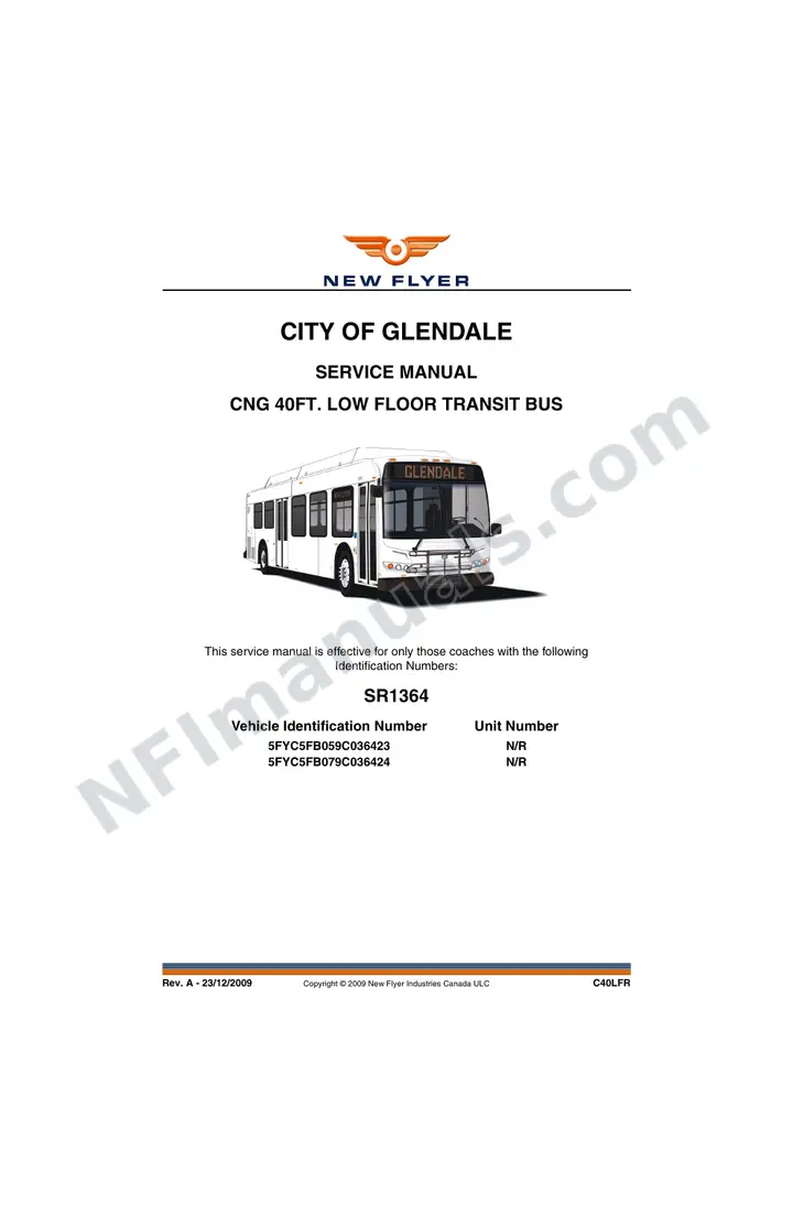 SR1364 Service Manual, City of Glendale first-page preview
