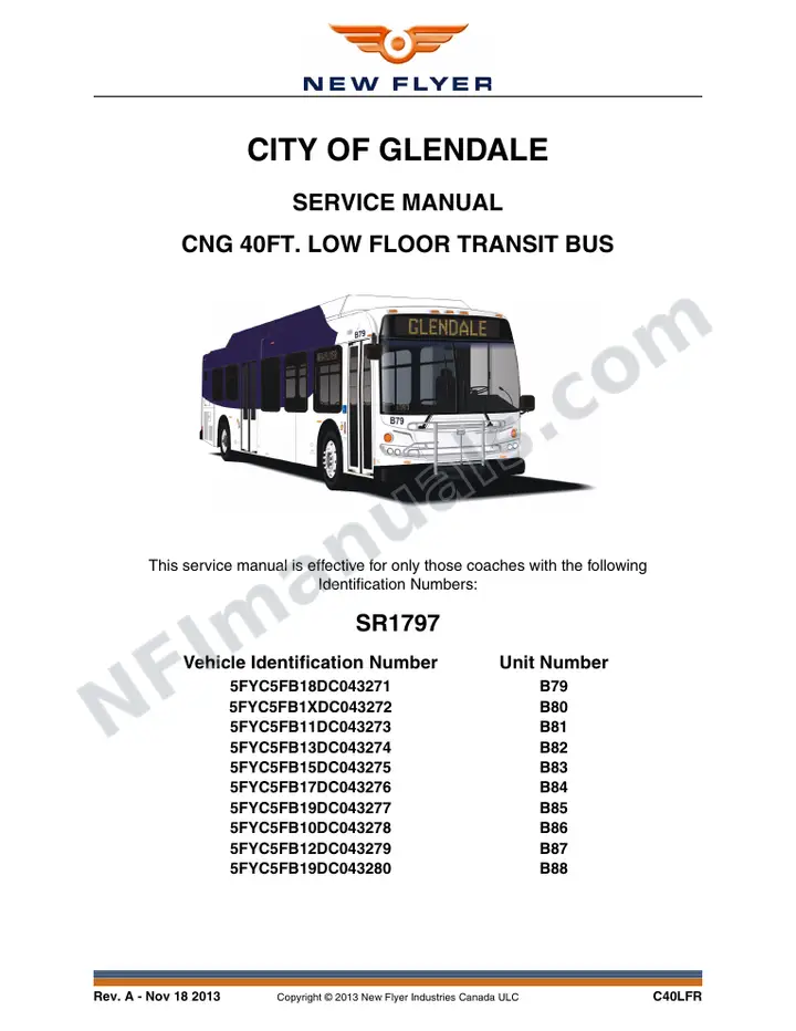 SR1797 Service Manual, City of Glendale first-page preview
