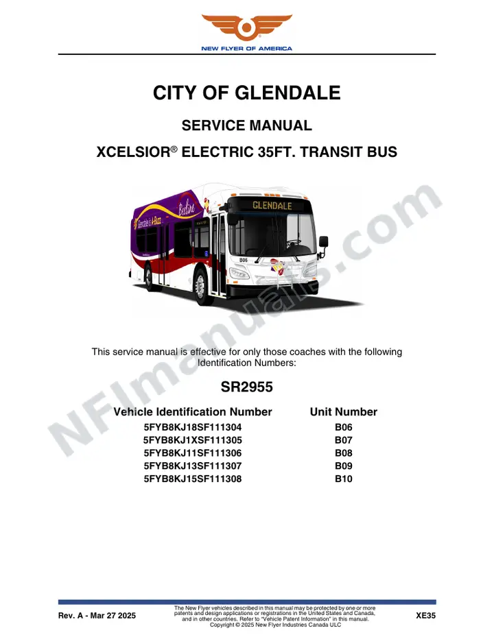 SR2955 Service Manual, City of Glendale first-page preview