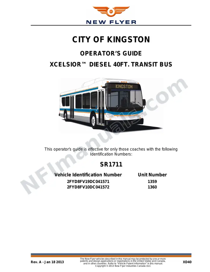 SR1711 Operator's Guide, City of Kingston first-page preview