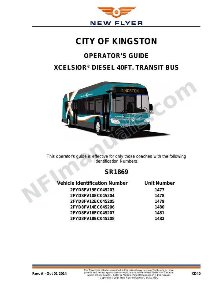 SR1869 Operator's Guide, City of Kingston first-page preview
