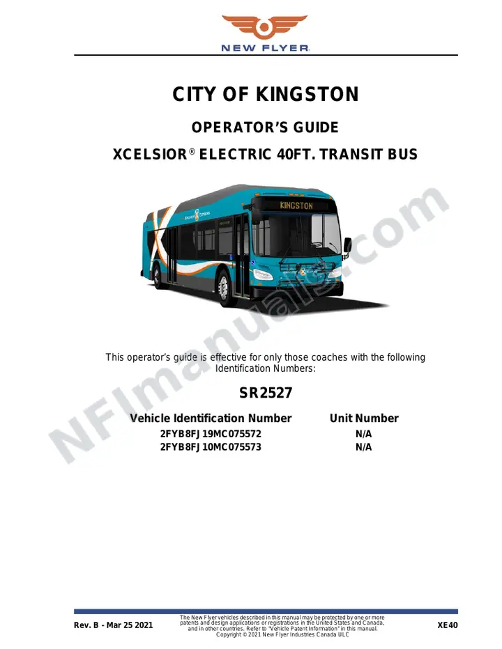 New Flyer XE40 Manual Package - City of Kingston included manual preview