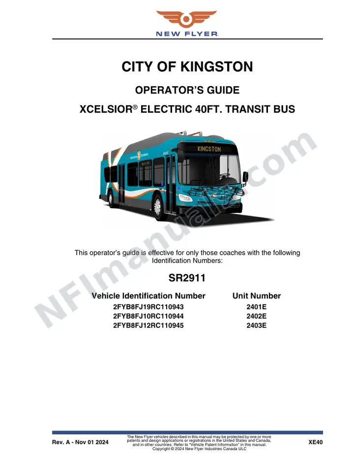 SR2911 Operator's Guide, City of Kingston first-page preview