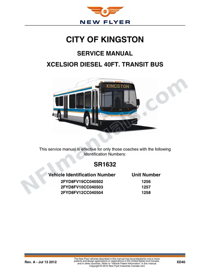 SR1632 Service Manual, City of Kingston first-page preview