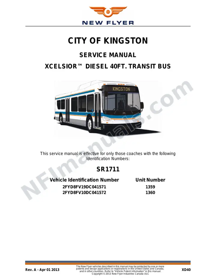 SR1711 Service Manual, City of Kingston first-page preview