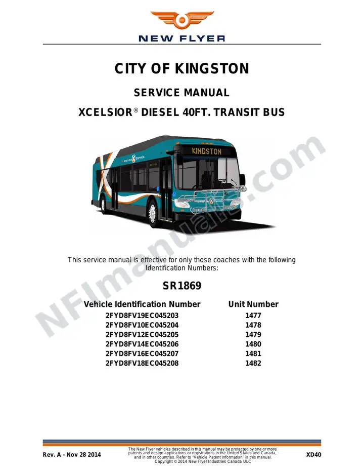 SR1869 Service Manual, City of Kingston first-page preview