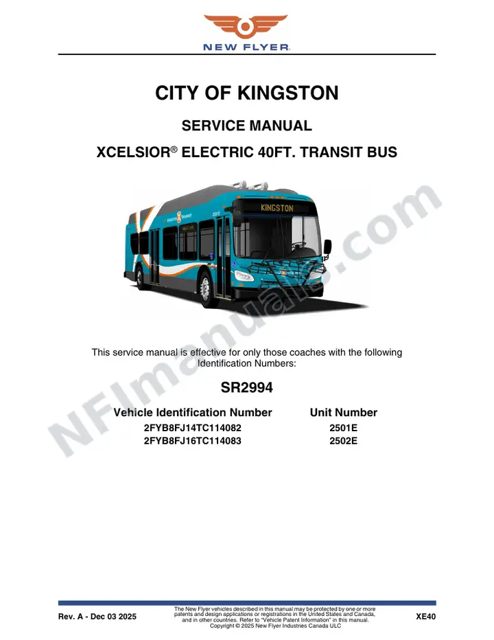 SR2994 Service Manual, City of Kingston first-page preview