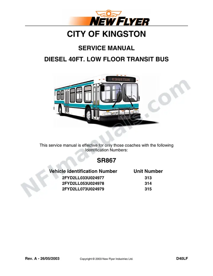 SR867 Service Manual, City Of Kingston first-page preview