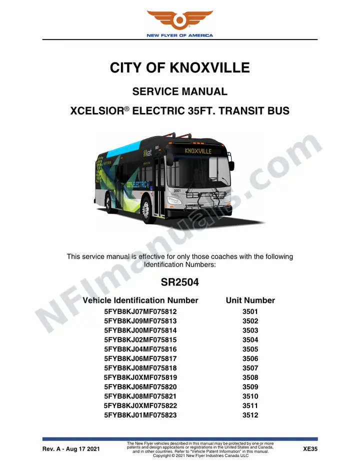 SR2504 Service Manual, City of Knoxville first-page preview