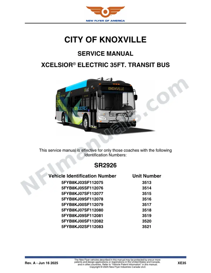 SR2926 Service Manual, City of Knoxville first-page preview