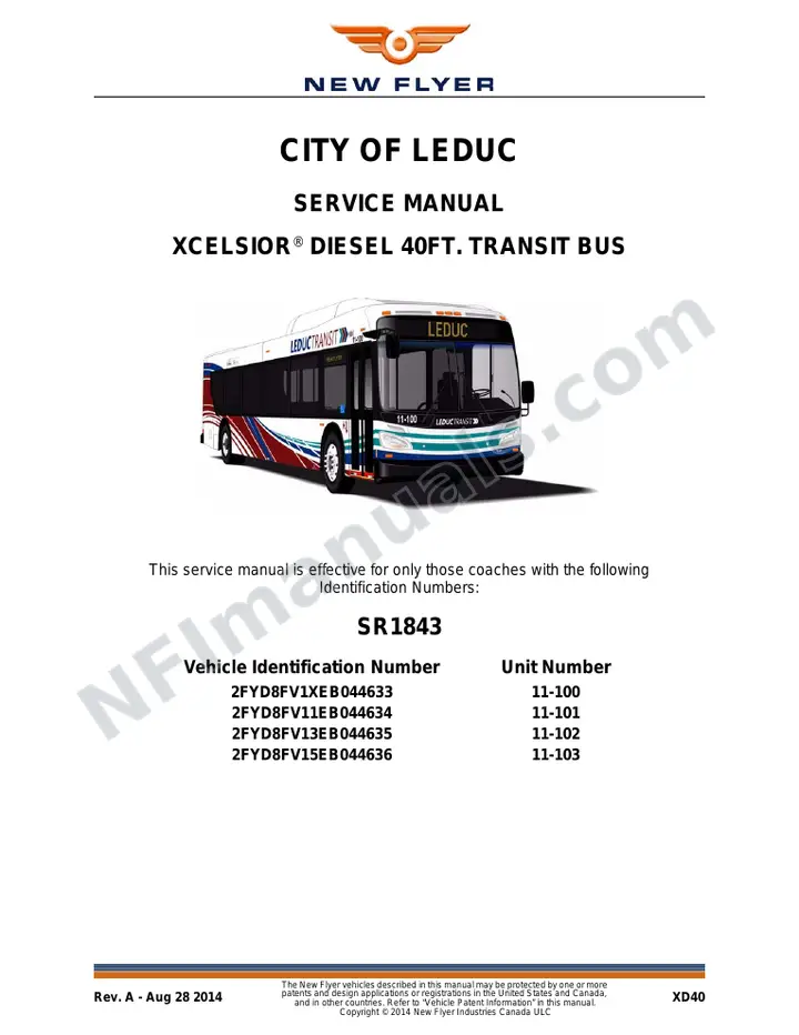 SR1843 Service Manual, City of Leduc first-page preview