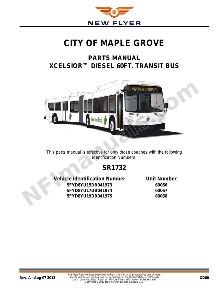 SR1732 Parts Manual, City of Maple Grove first-page preview