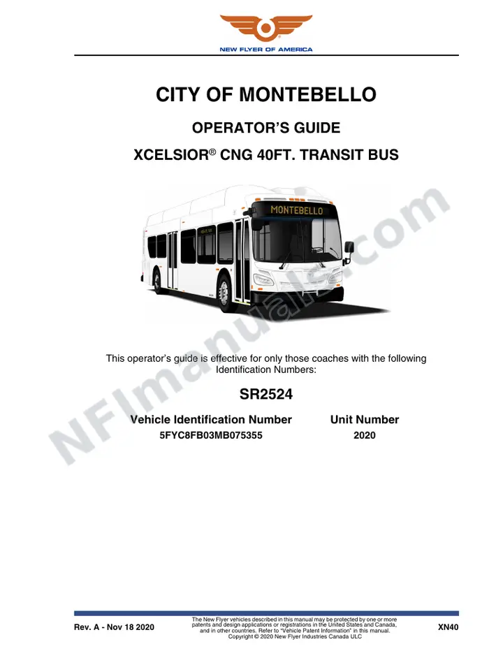 SR2524 Operator's Guide, City of Montebello first-page preview