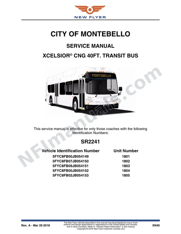 SR2241 Service Manual, City of Montebello first-page preview