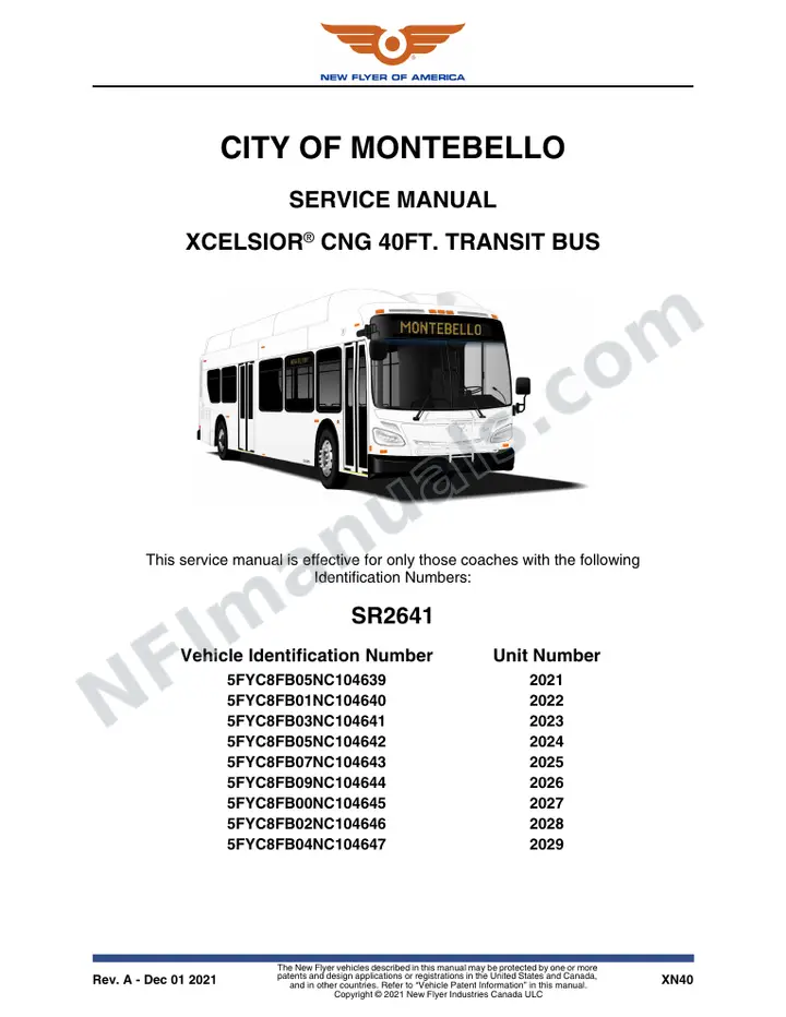 SR2641 Service Manual, City of Montebello first-page preview