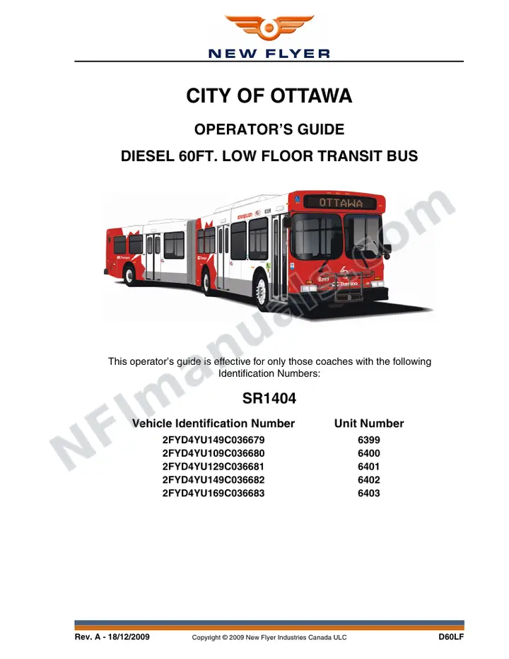 SR1404 Operator's Guide, City of Ottawa first-page preview