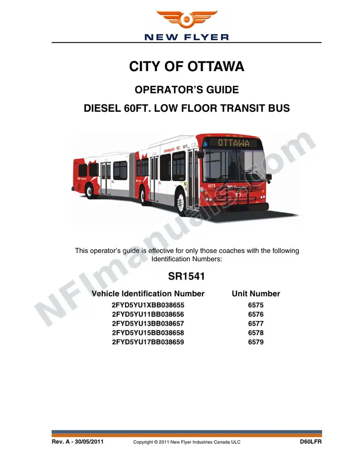 SR1541 Operator's Guide, City of Otttawa first-page preview
