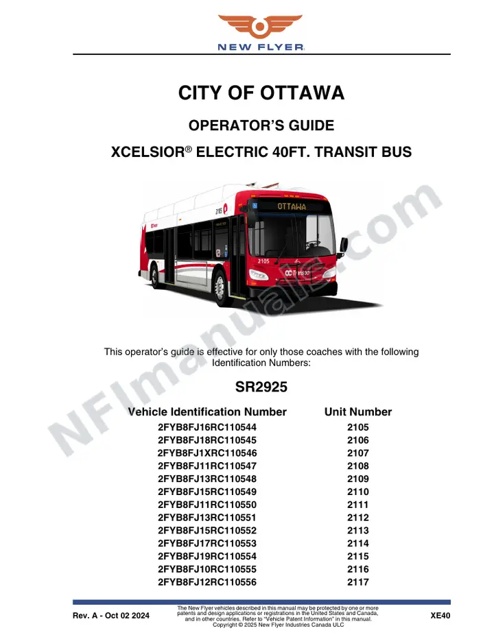 SR2925 Operator's Guide, City of Ottawa first-page preview