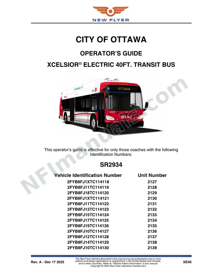 SR2934 Operator's Guide, City of Ottawa first-page preview