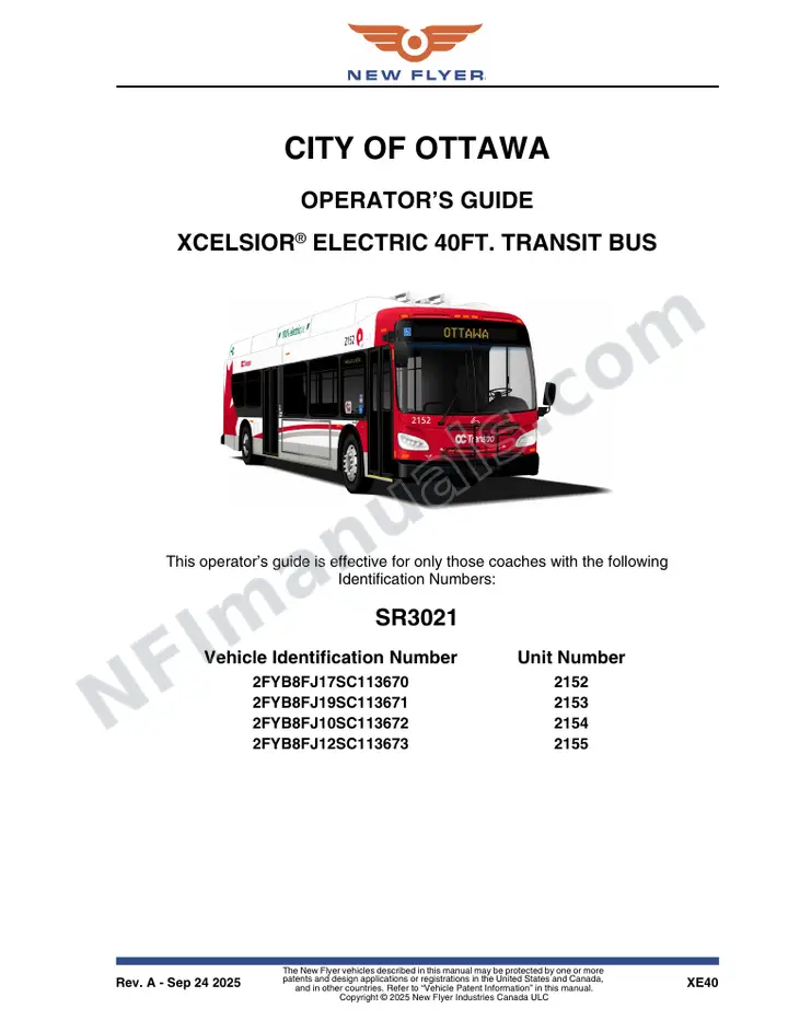 SR3021 Operator's Guide, City of Ottawa first-page preview