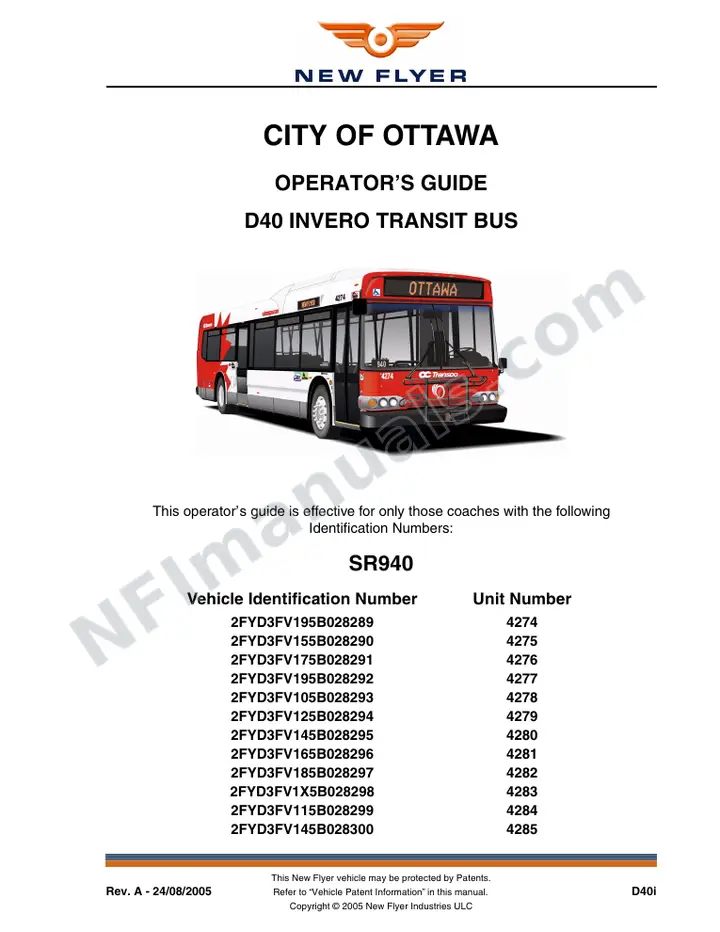 SR940/1056 Operator's Guide, City of Ottawa first-page preview