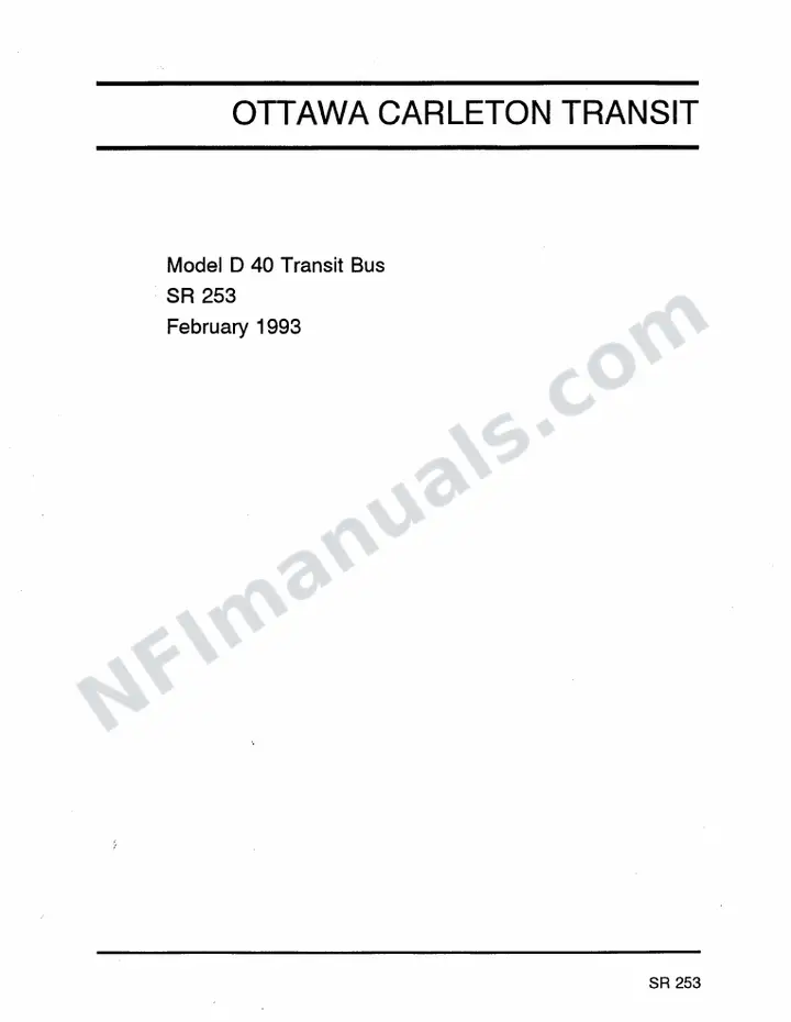 SR253 Parts Manual, Ottawa Carleton Transit first-page preview