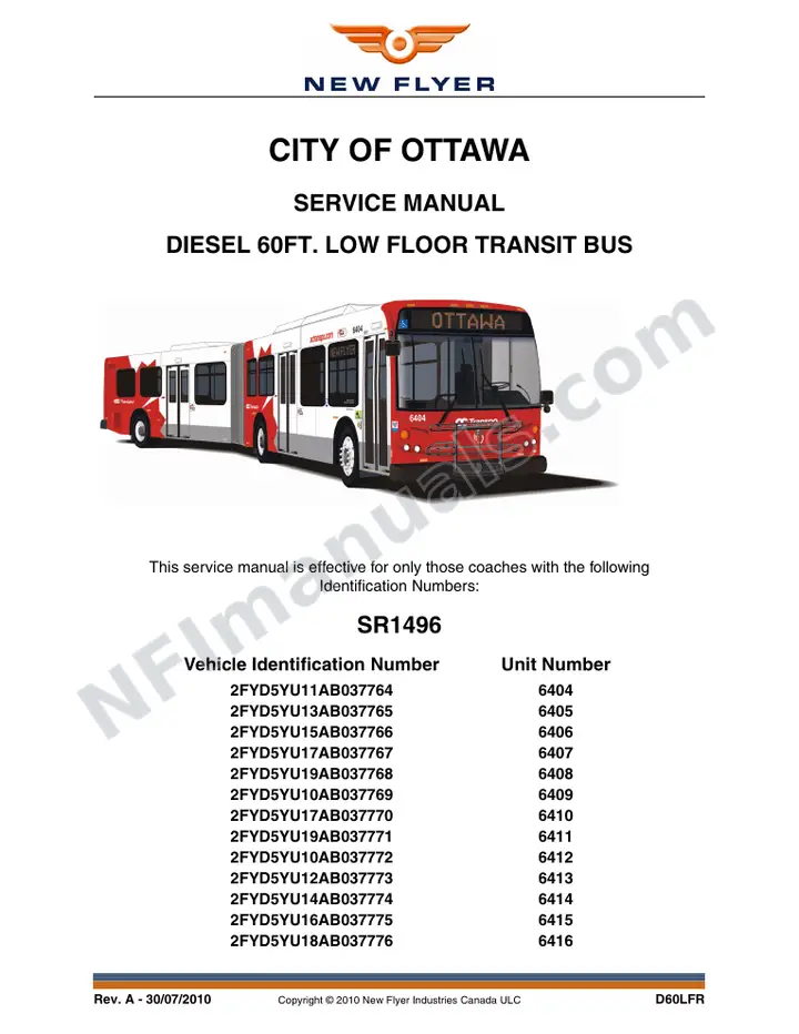 SR1496_1499 Service Manual, City of Ottawa first-page preview
