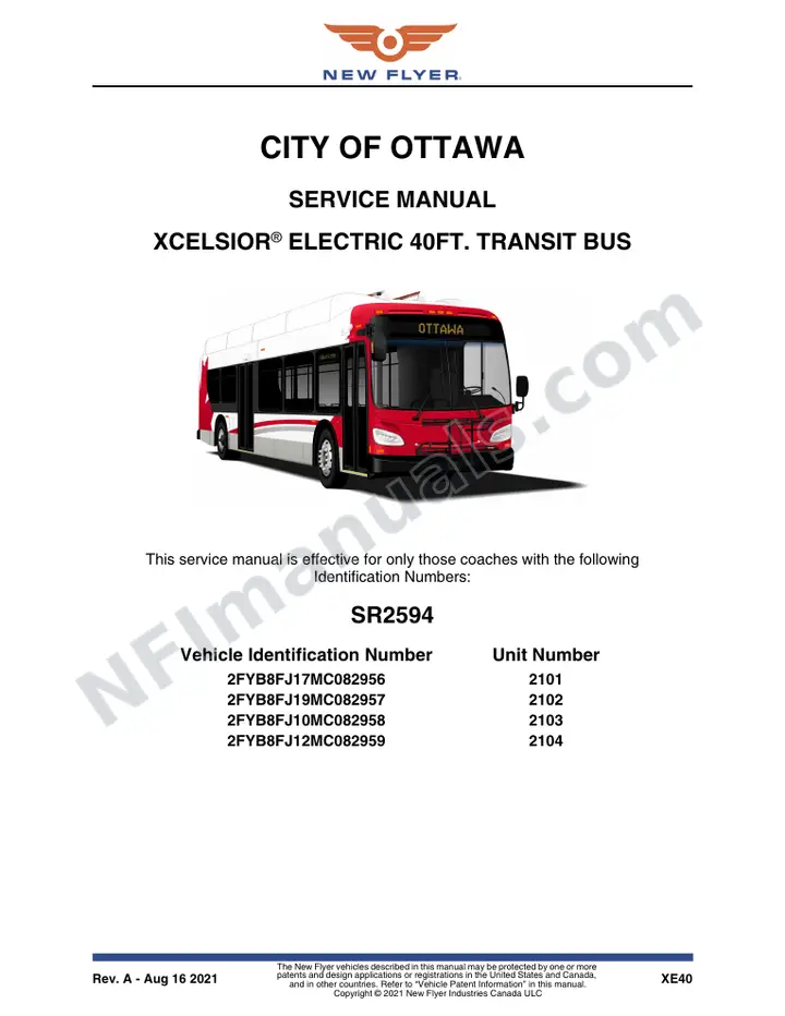 SR2594 Service Manual, City of Ottawa first-page preview